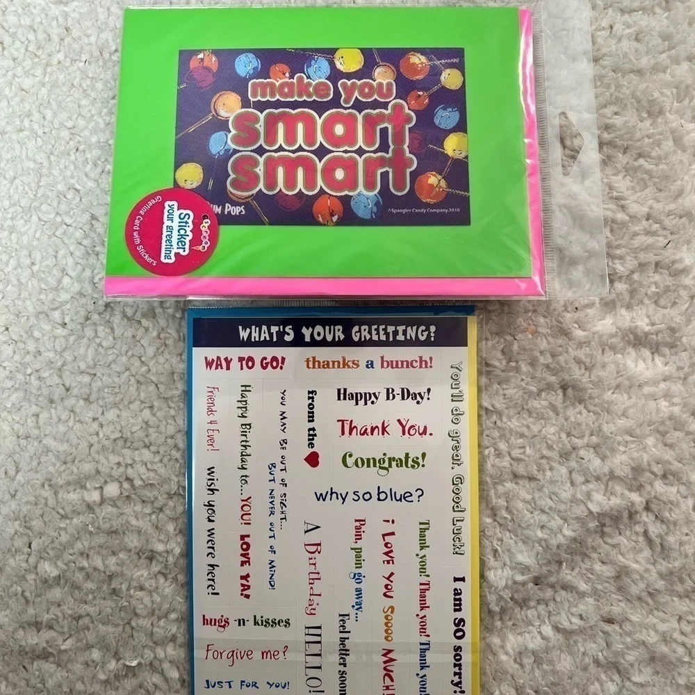 iScream 3D Lenticular/Double Sided Sticker Greeting Card Bundle of 4